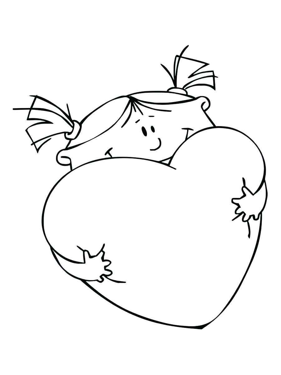 Printable pillow heart coloring page