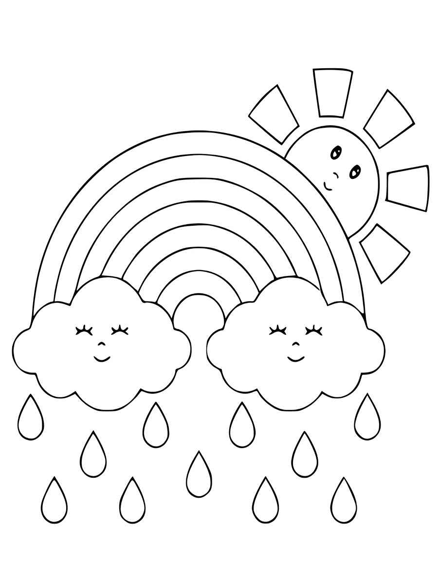 Rainbow coloring page.