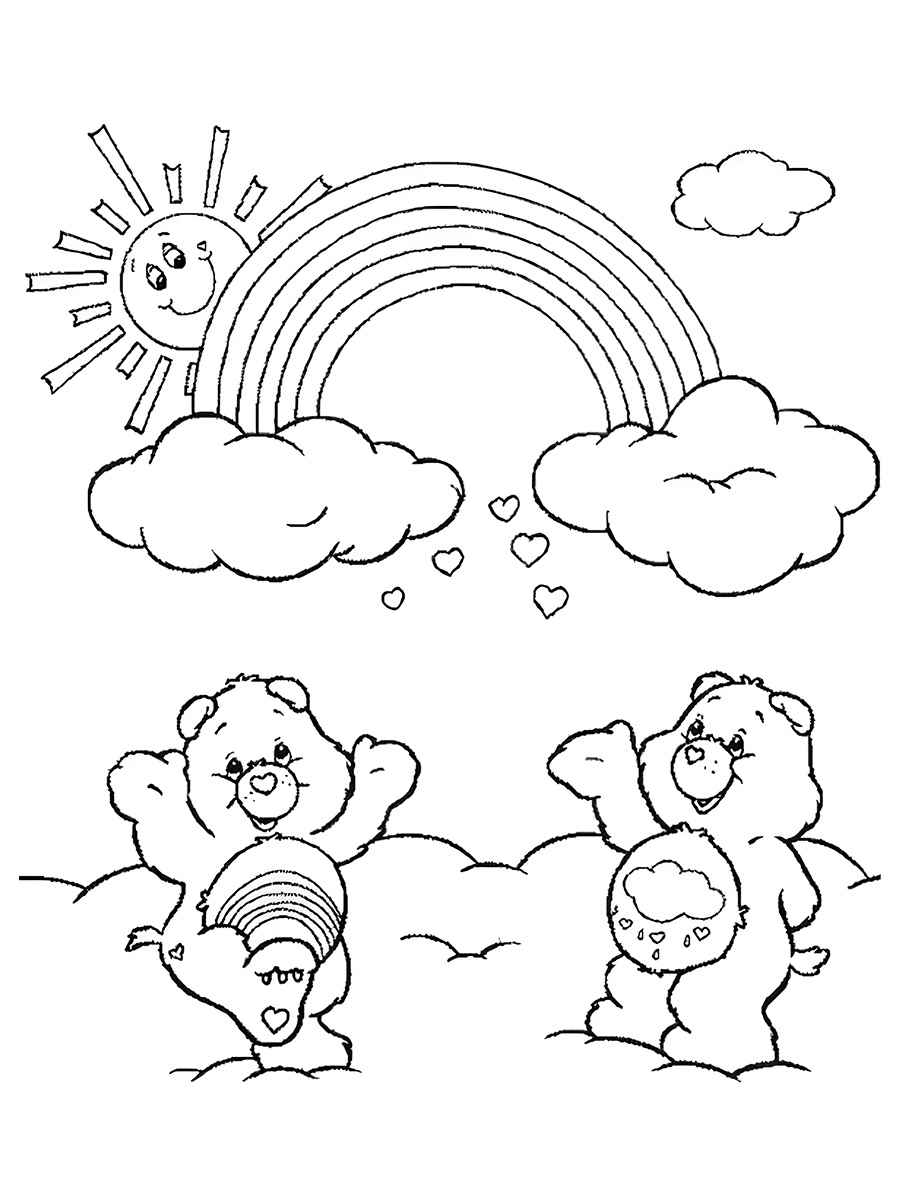 Printable rainbow coloring pages and print.