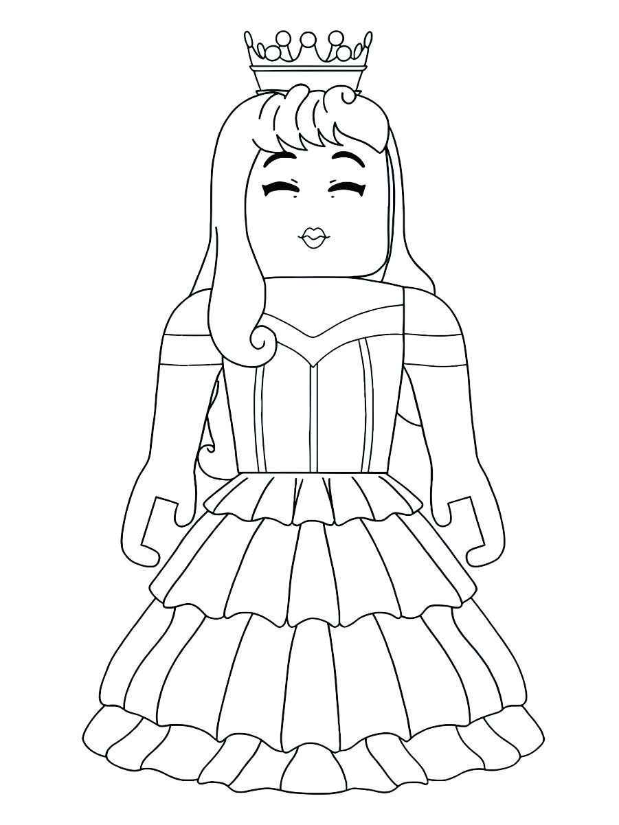 Printable Roblox female coloring page