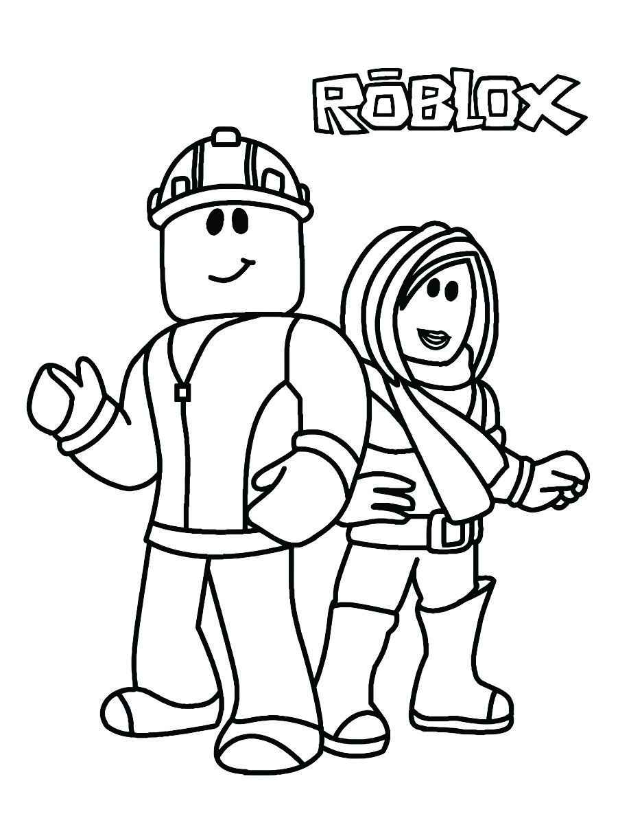 Printable Roblox female coloring page