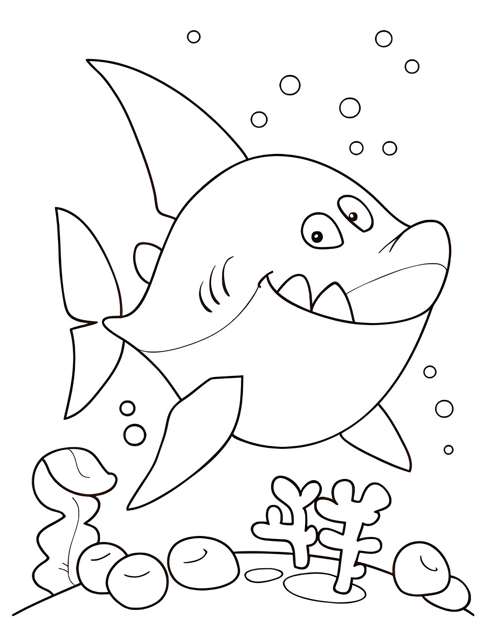 Beginner Shark Coloring Page