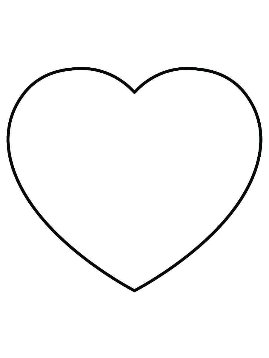 Printable simple heart coloring page