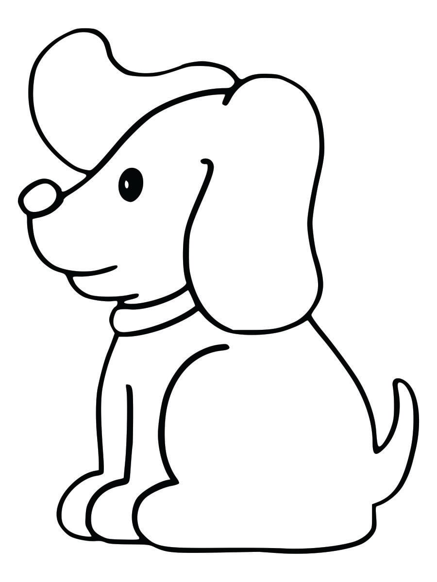 Coloring page of a puppy for kids