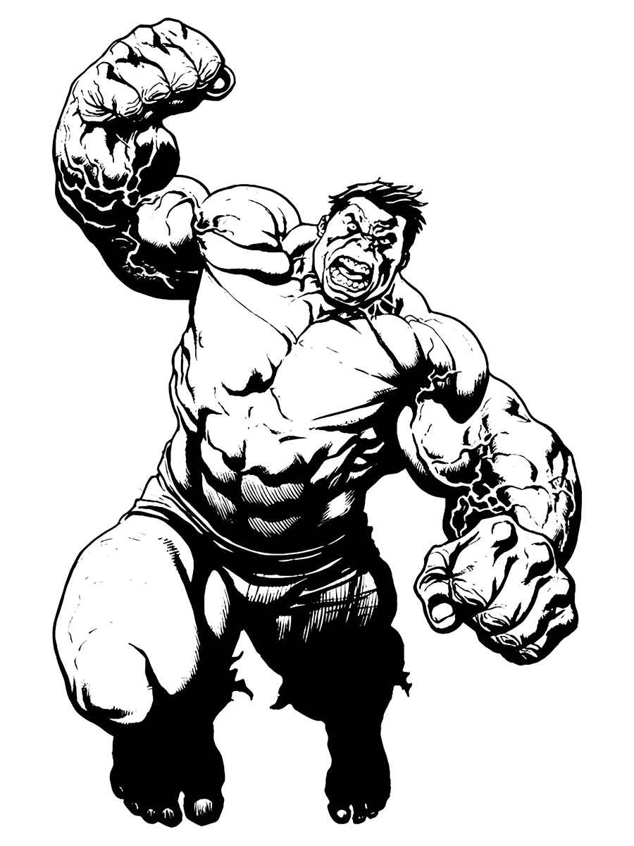 Realistic Hulk coloring page