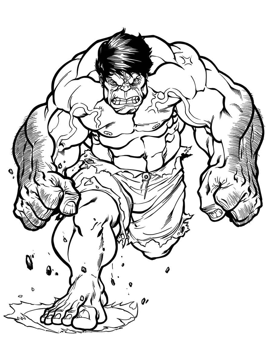 Realistic Hulk coloring page