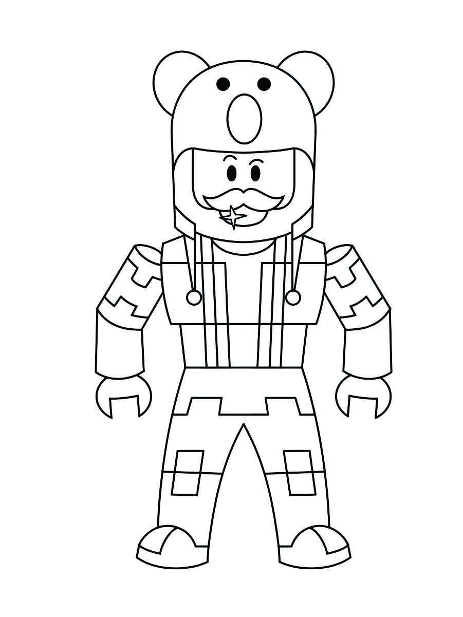 Roblox character coloring page