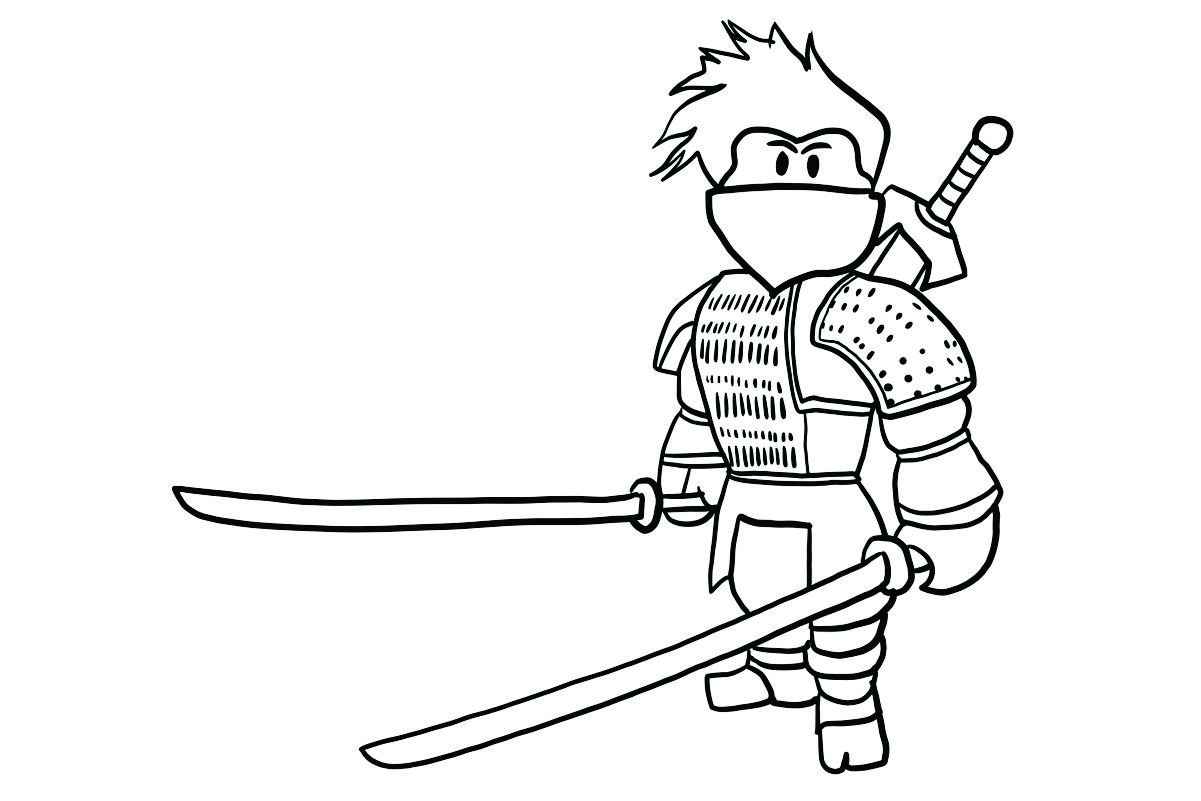 Roblox character coloring page to print