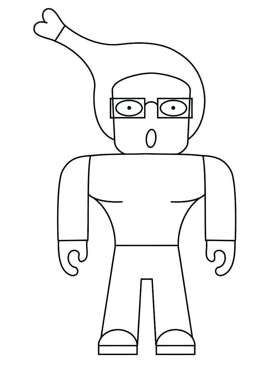 Roblox character coloring page to print