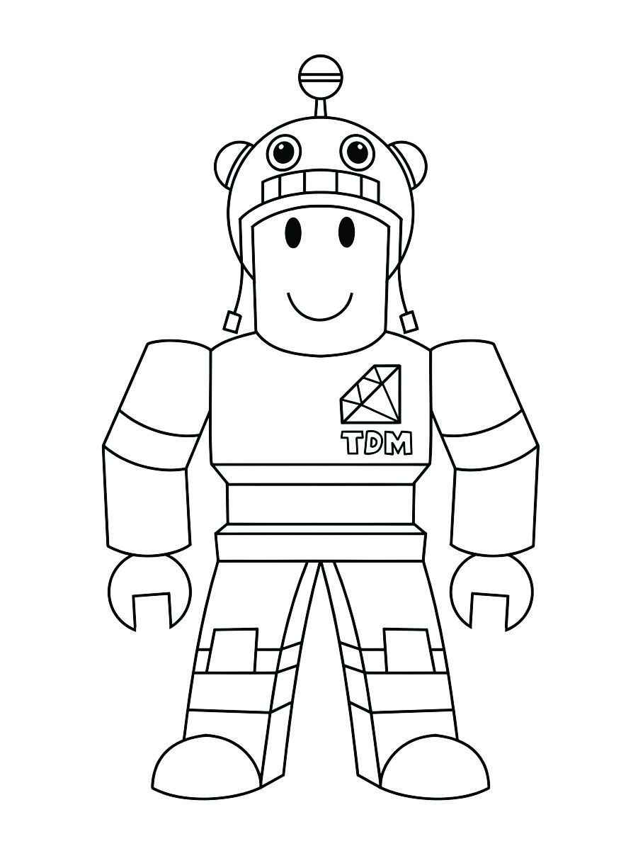 Roblox printable coloring page with character