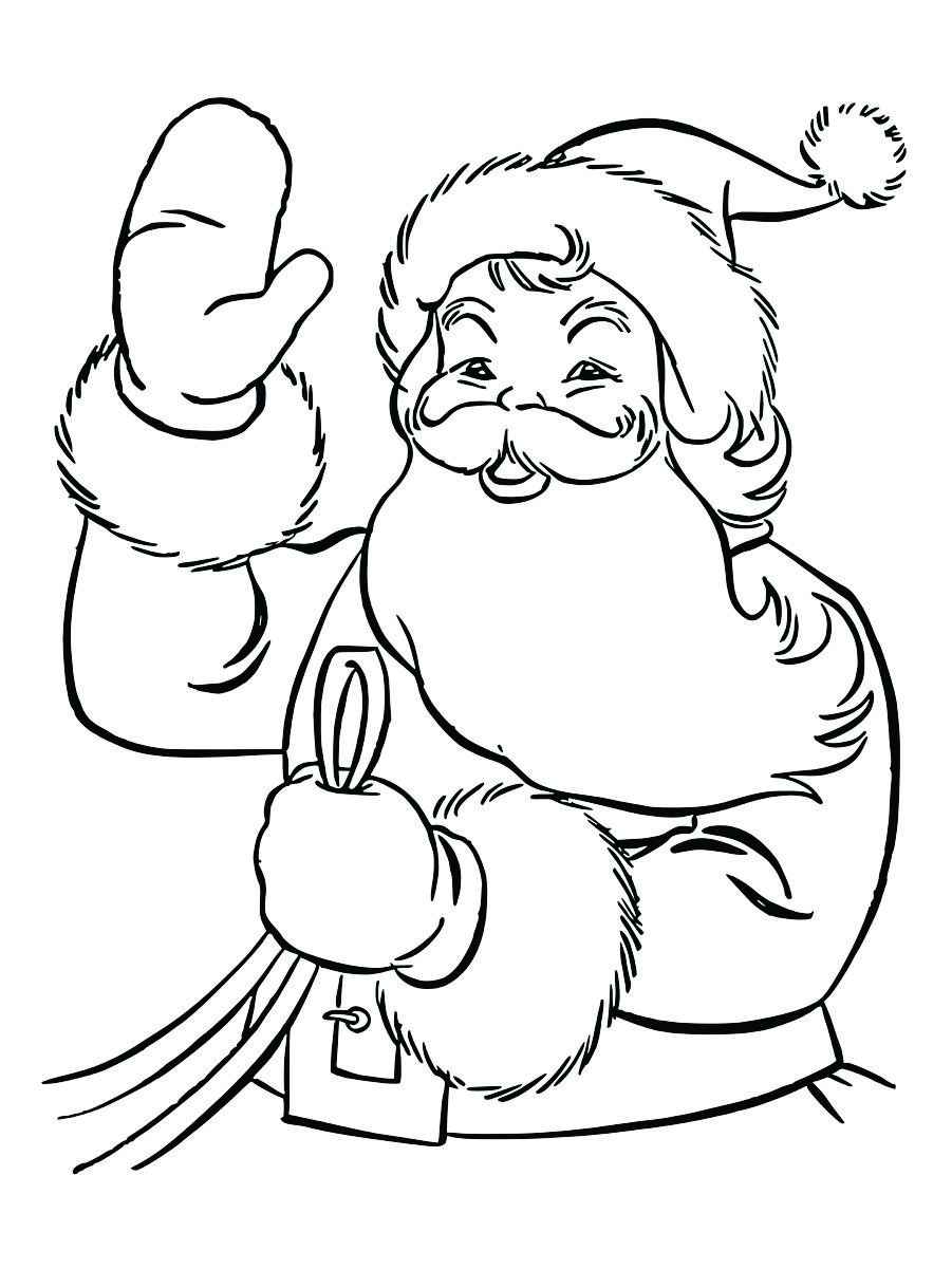 Santa Claus in a traditional suit, ready for coloring.