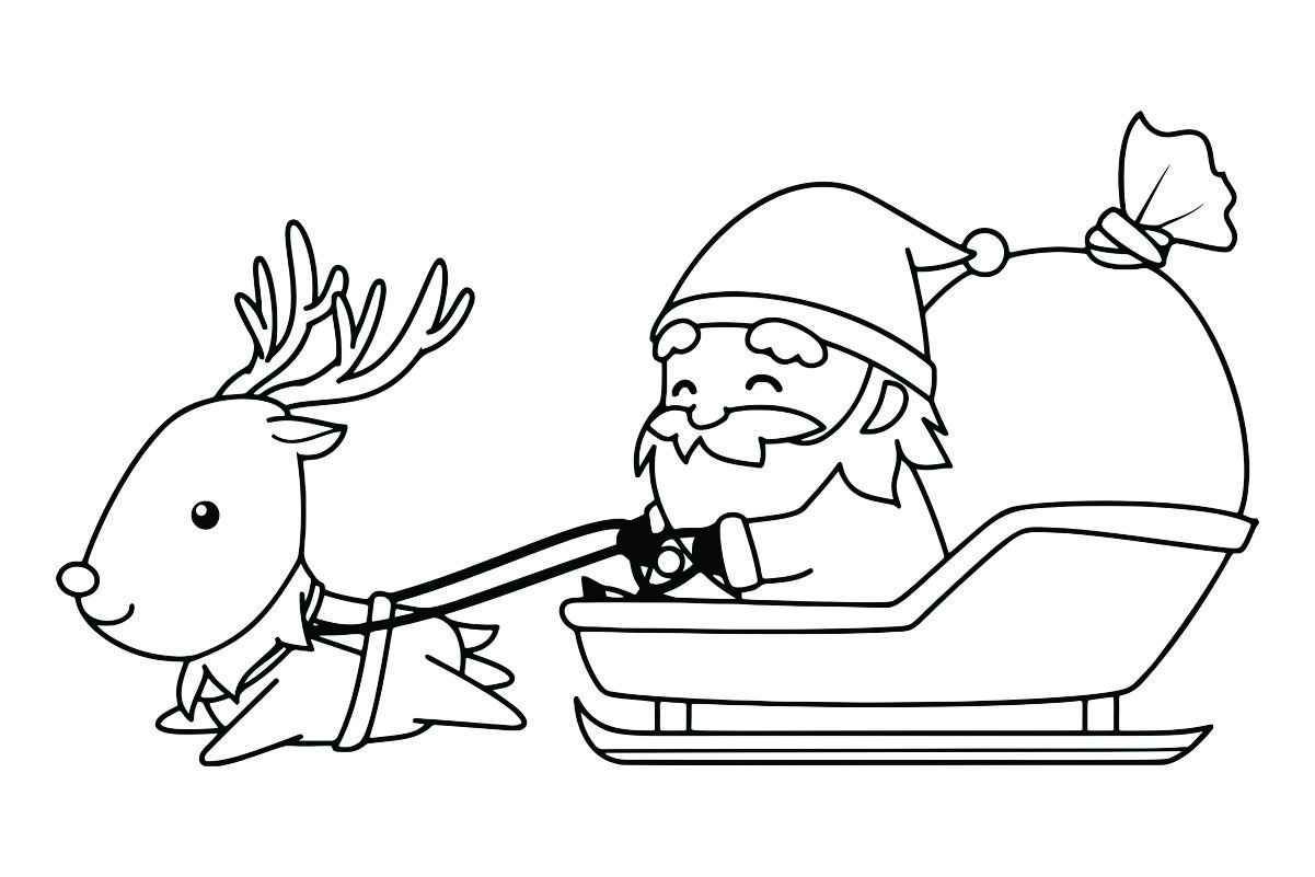 Santa Claus in his sleigh, perfect for coloring.