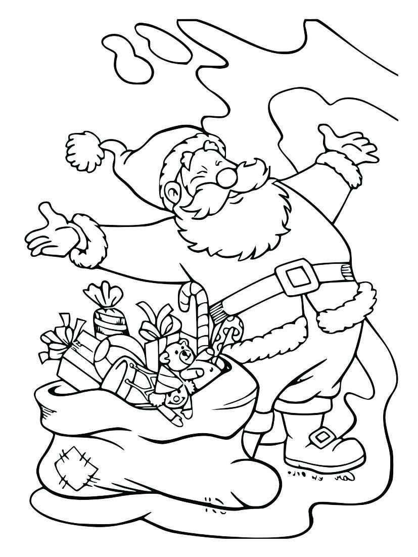 Coloring page of Santa Claus.