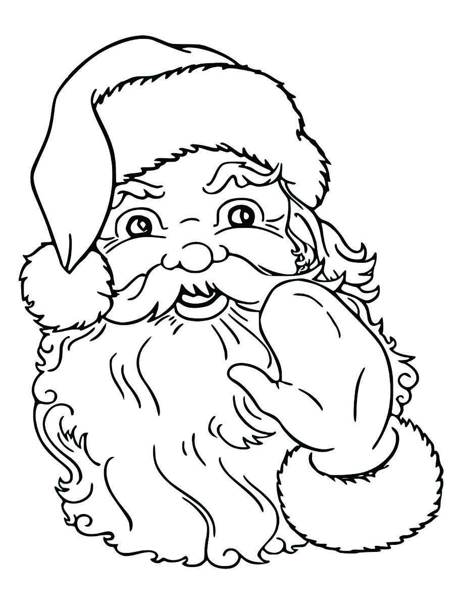 Classic Santa Claus face for a creative coloring session.