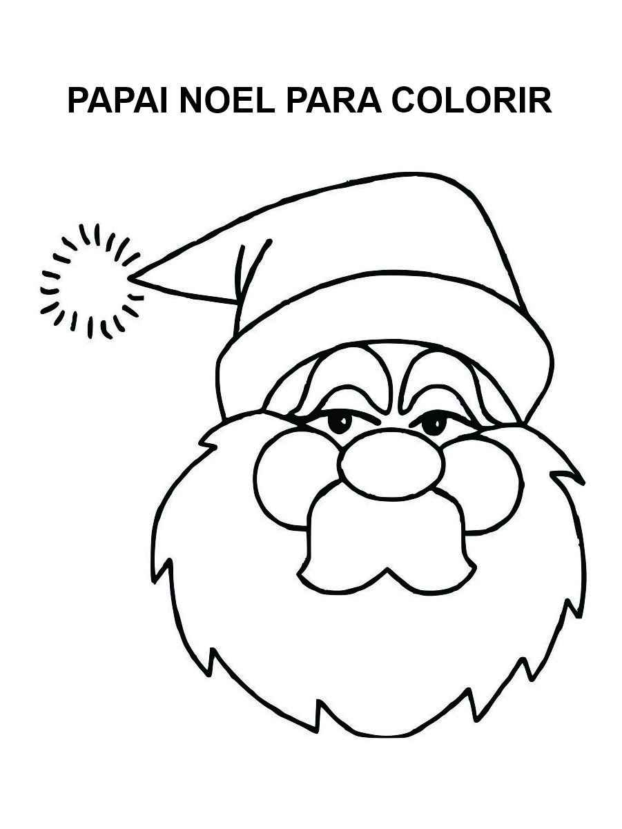 Coloring page of Santa Claus's head with a hat.