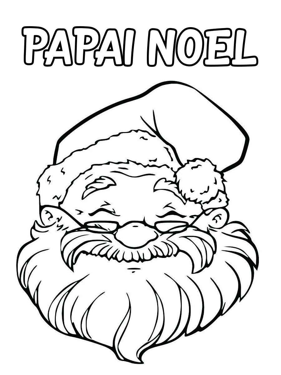 Santa Claus face with a big smile, perfect for coloring.