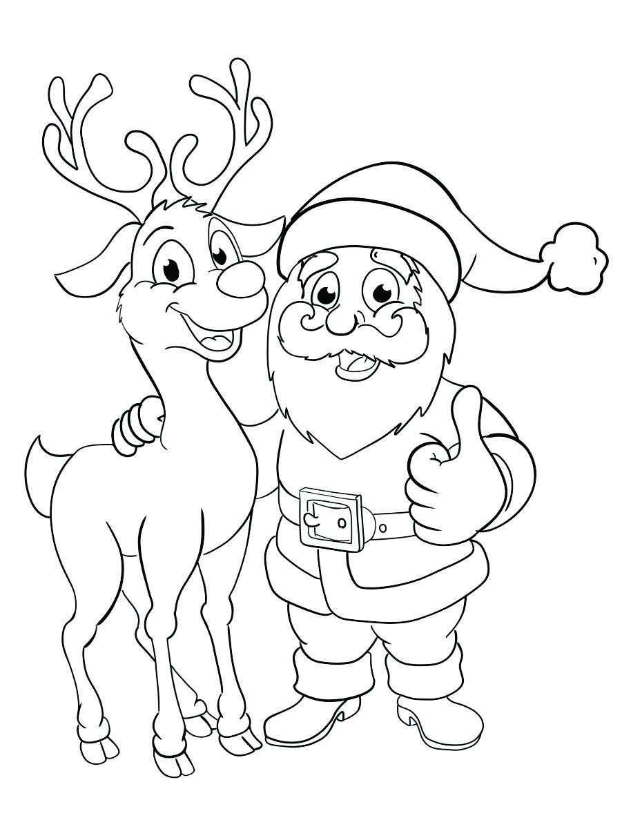 Santa Claus and his trusty reindeer, ready for Christmas.