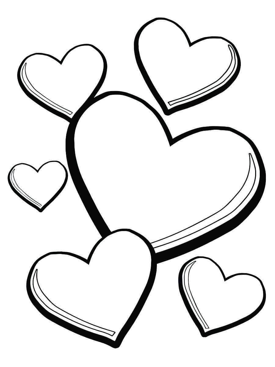 Shaded heart coloring page