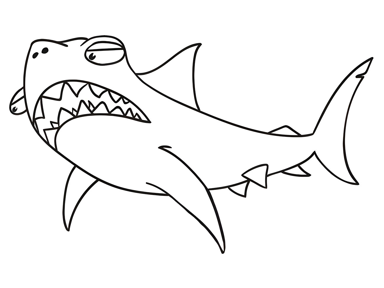 Basic Shark Coloring Page