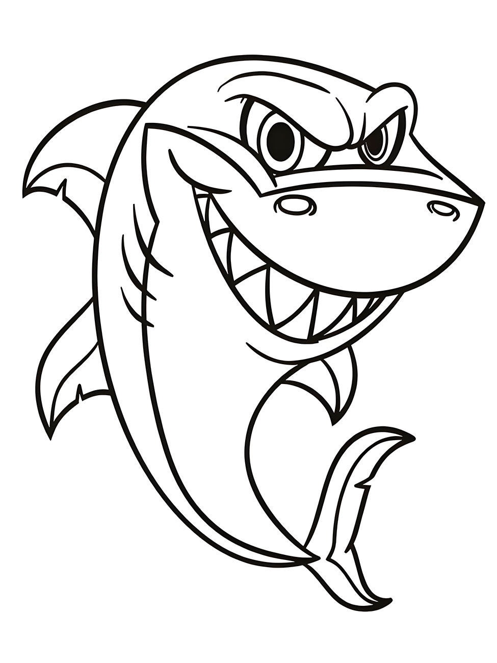 Coloring Page of a Shark