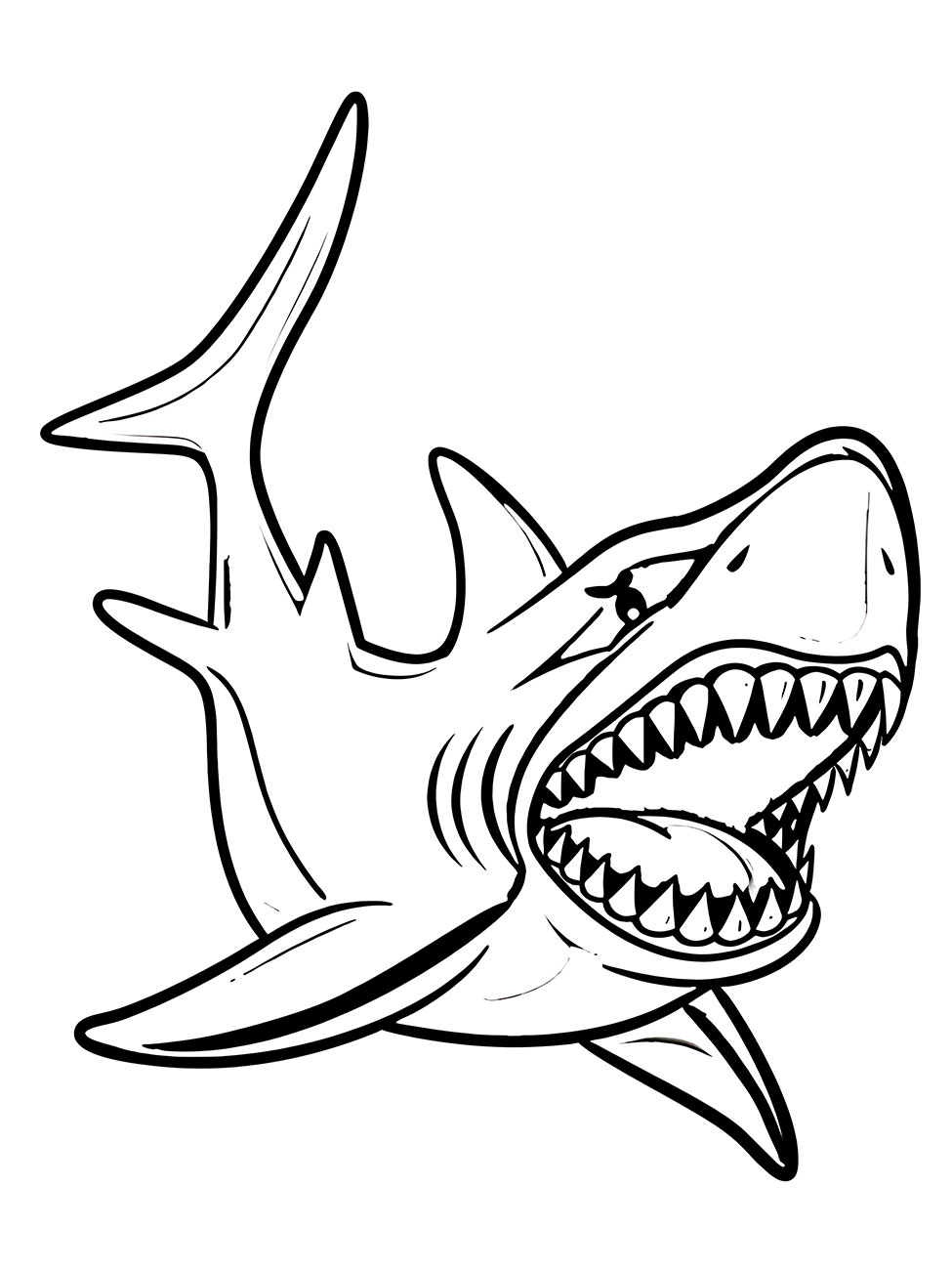 Printable Shark Design for Coloring