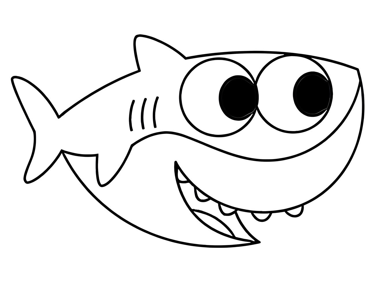 Shark Coloring Page for Preschool