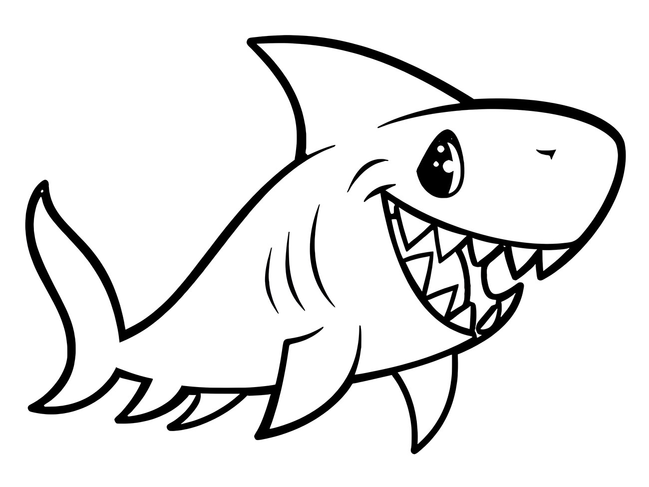 Coloring page of a shark to color and paint.