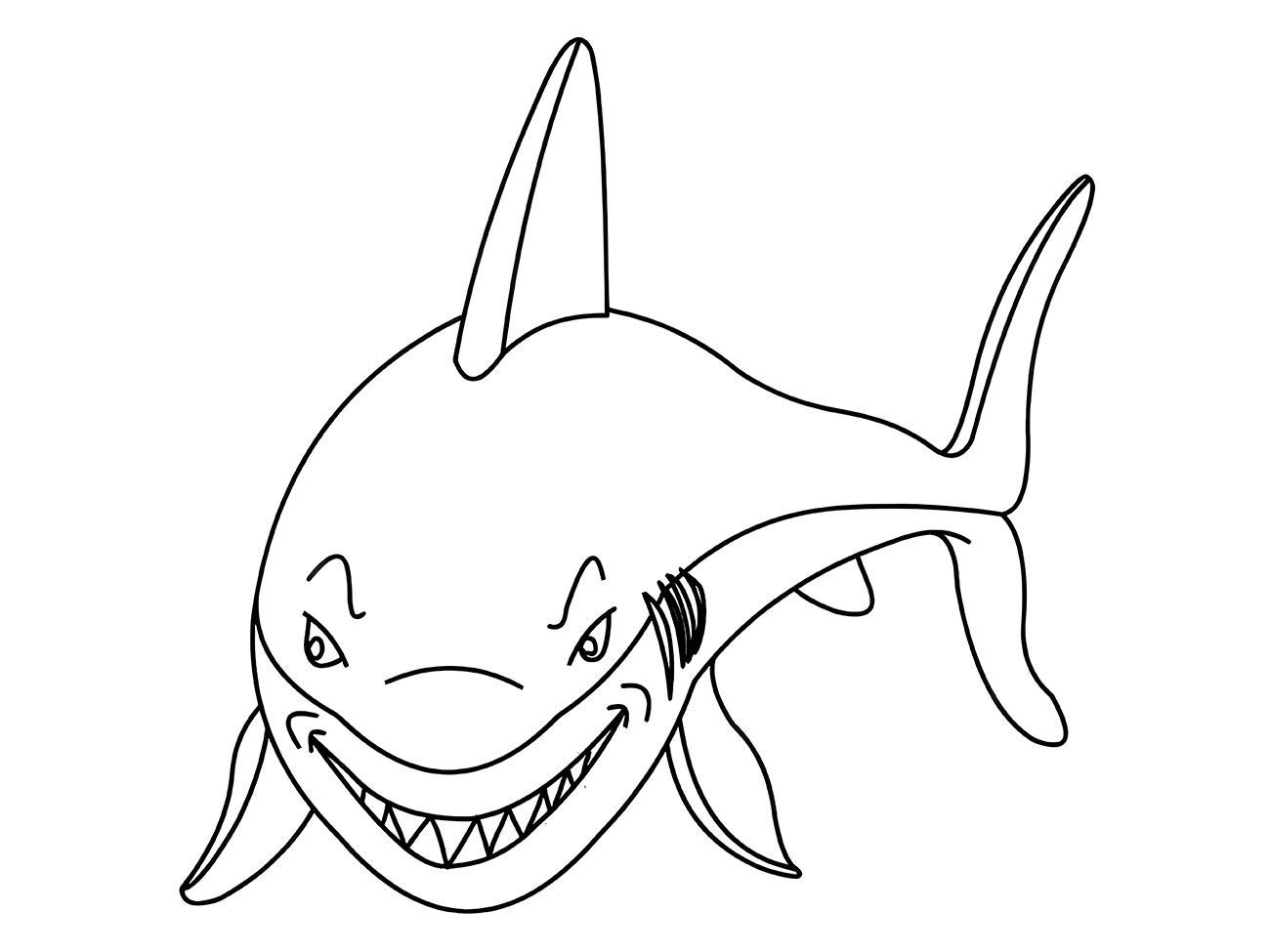 Coloring Page of a Shark