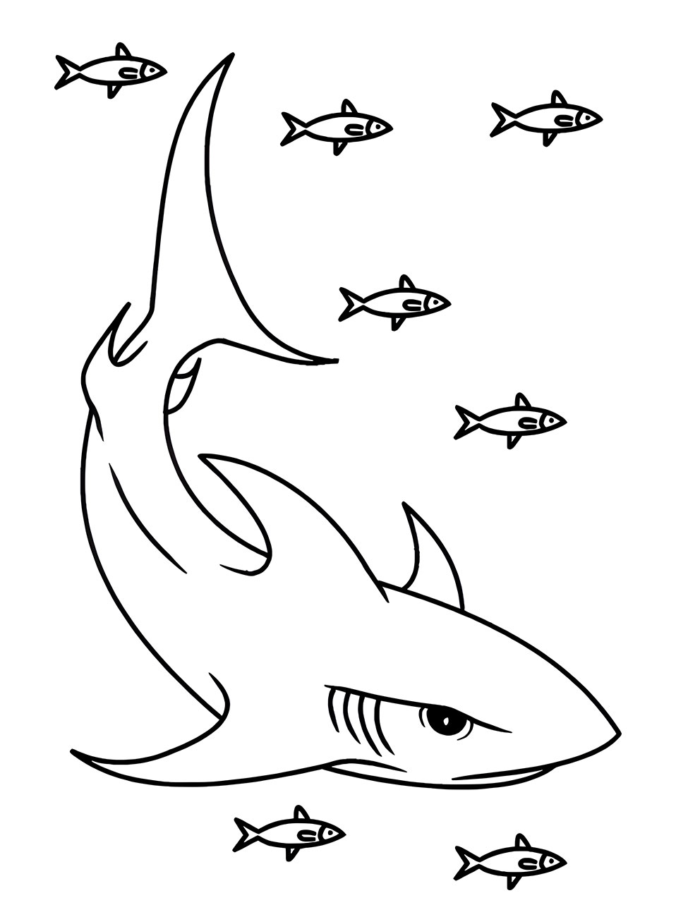 Printable Easy Shark Drawing