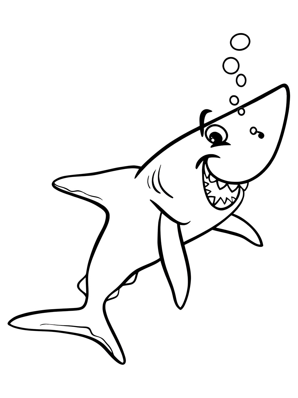 Shark Illustration for Coloring