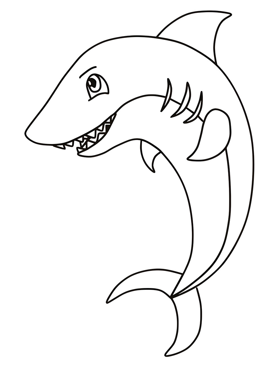 Simple Shark Coloring Sheet