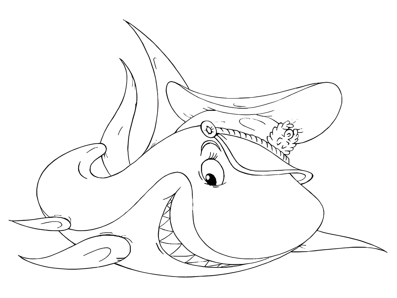 Fun Shark Coloring Page