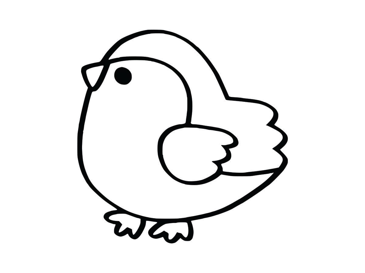 Simple coloring page of a bird