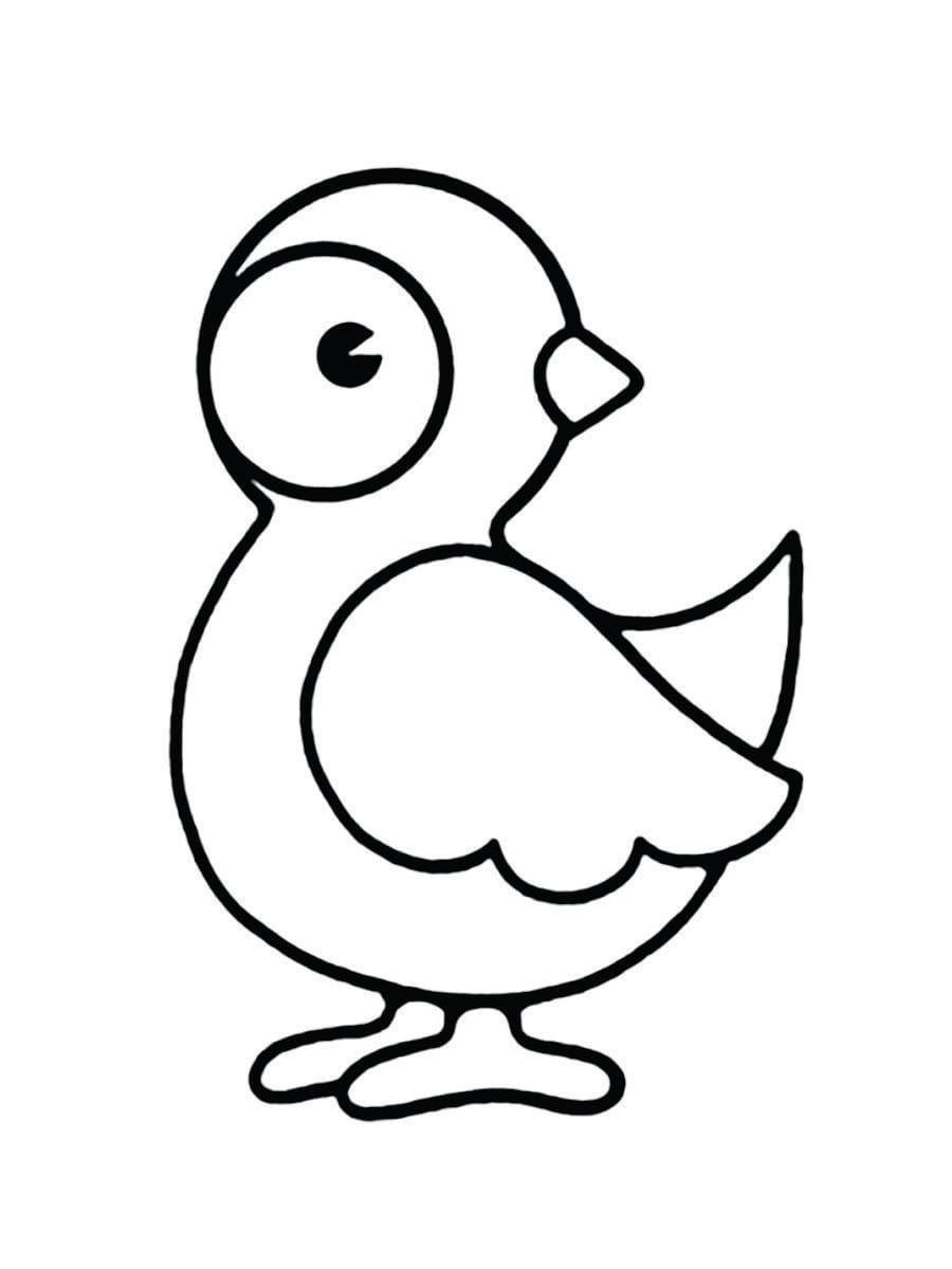 Simple coloring page of a bird