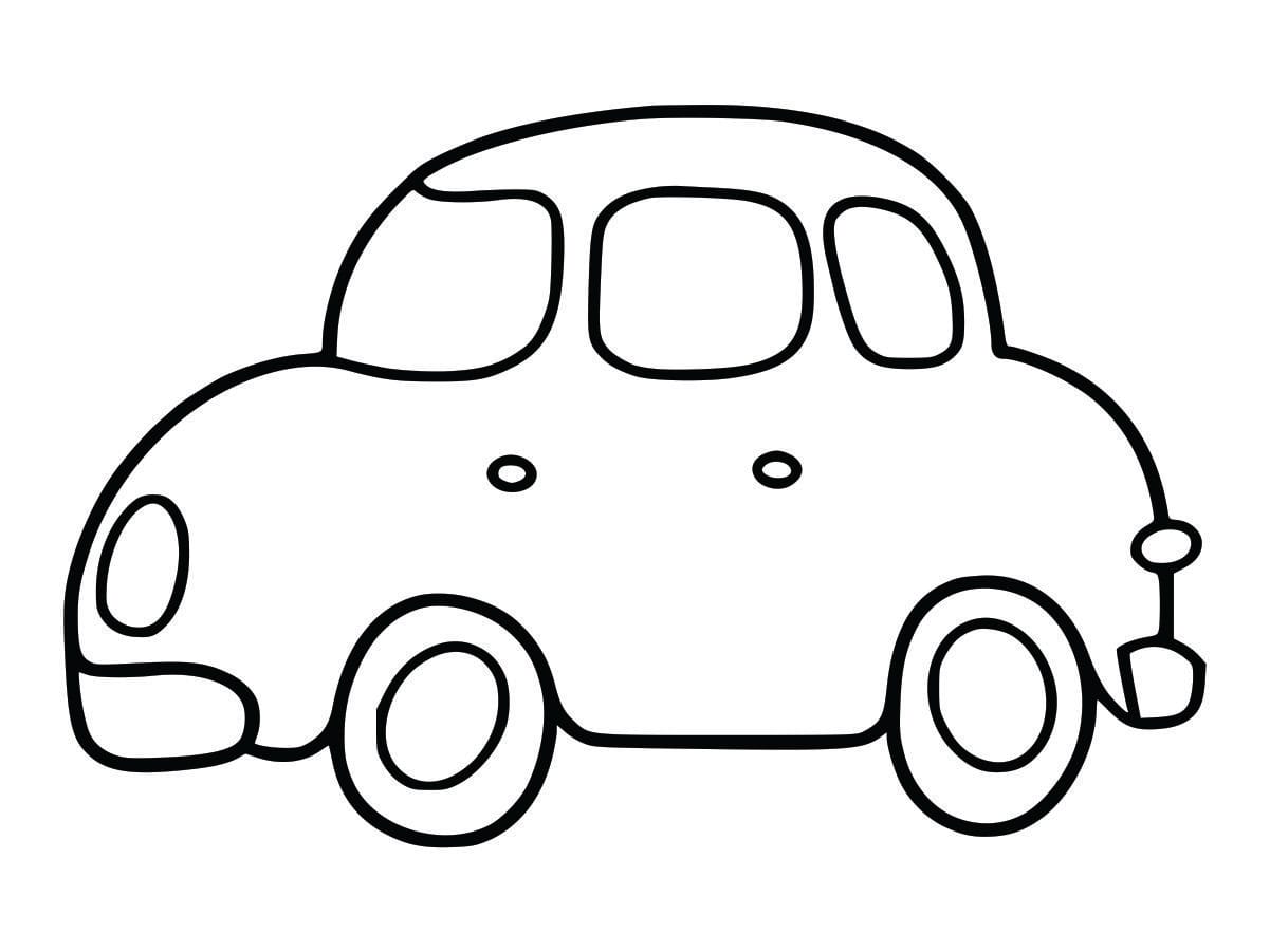 Simple coloring page of a car