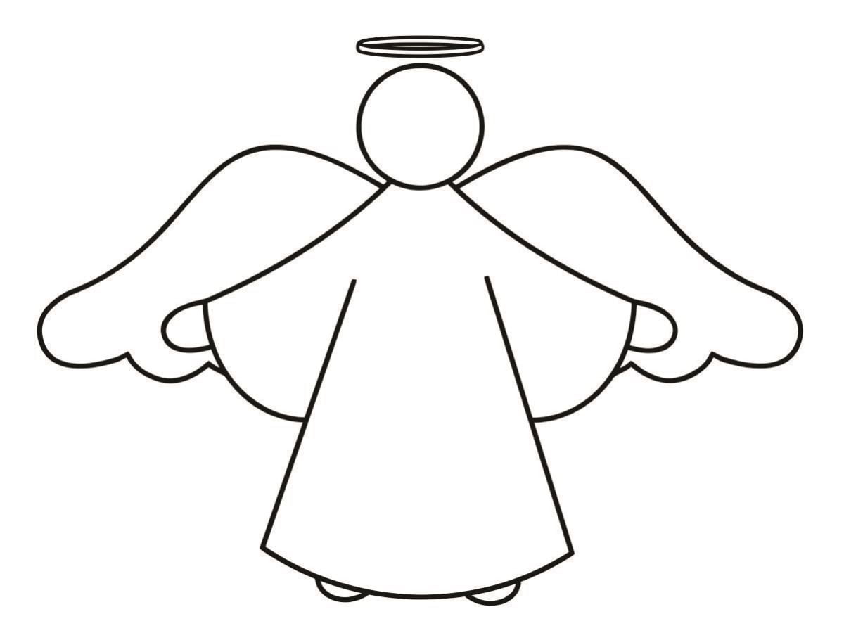 Simple and easy angel coloring page