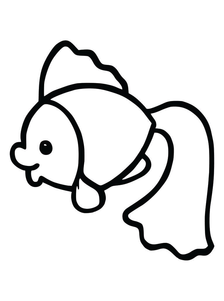 Simple coloring page of a fish