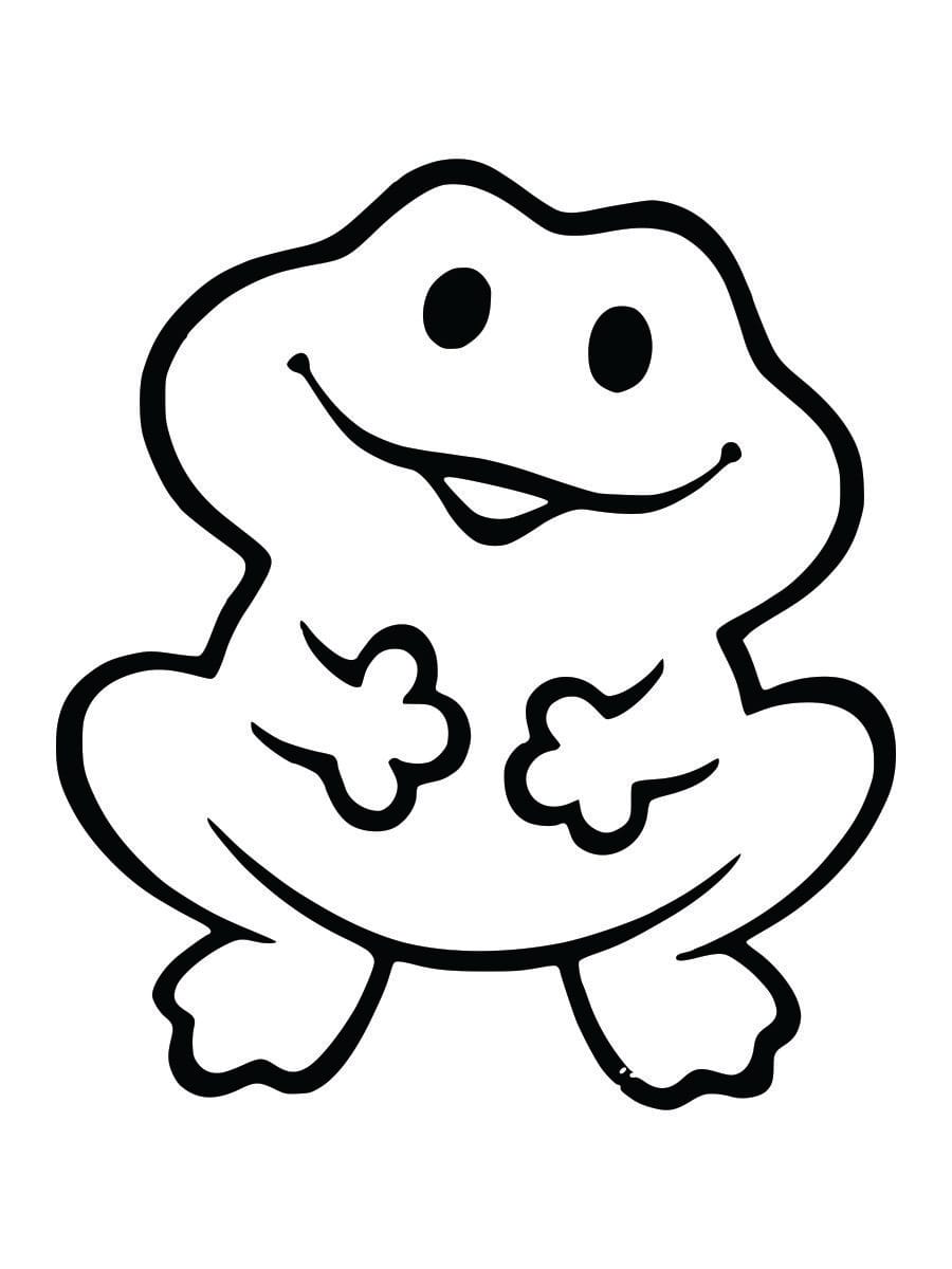 Simple coloring page of a frog