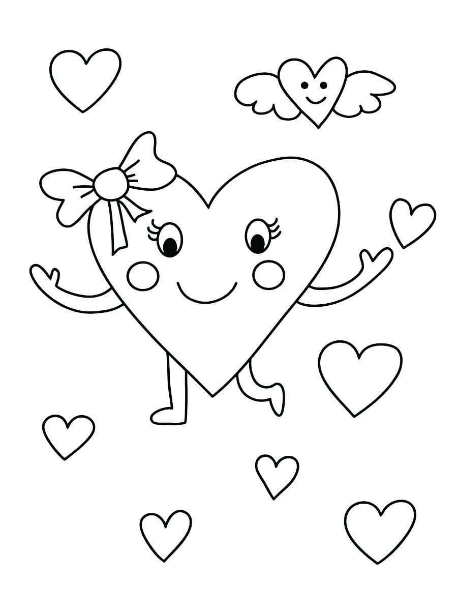 Simple heart coloring page