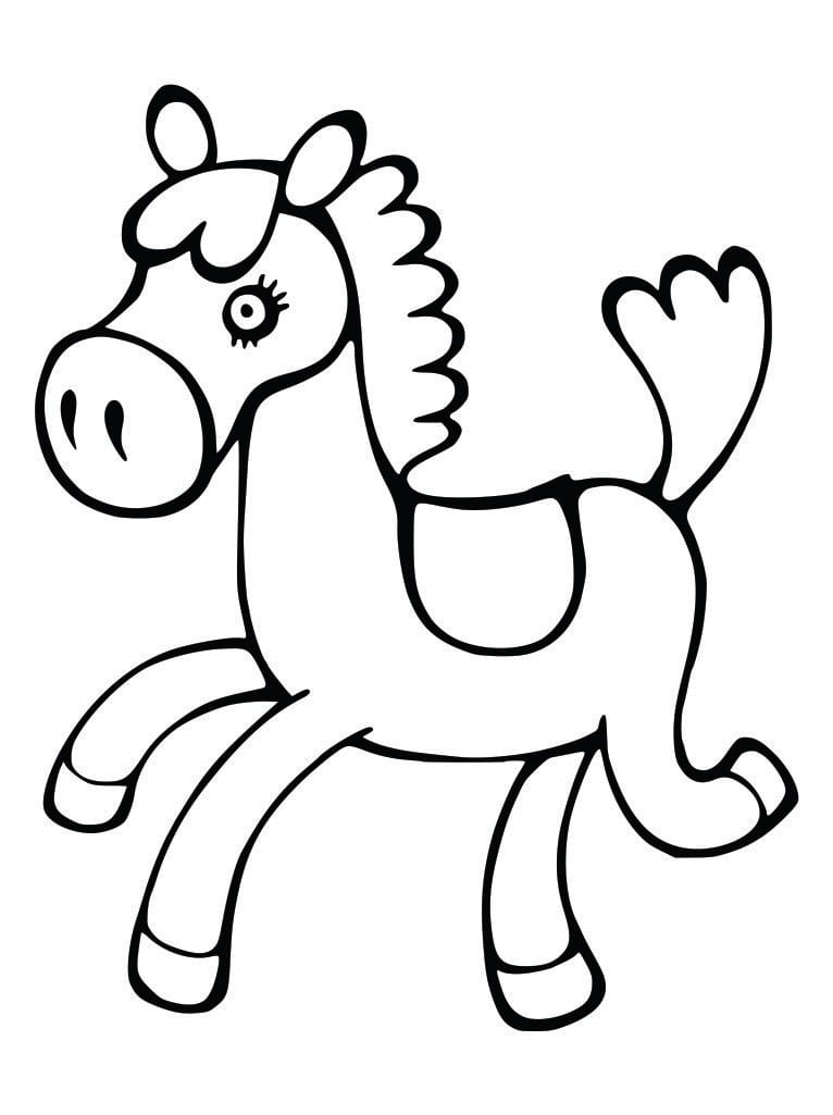 Simple coloring page of a horse