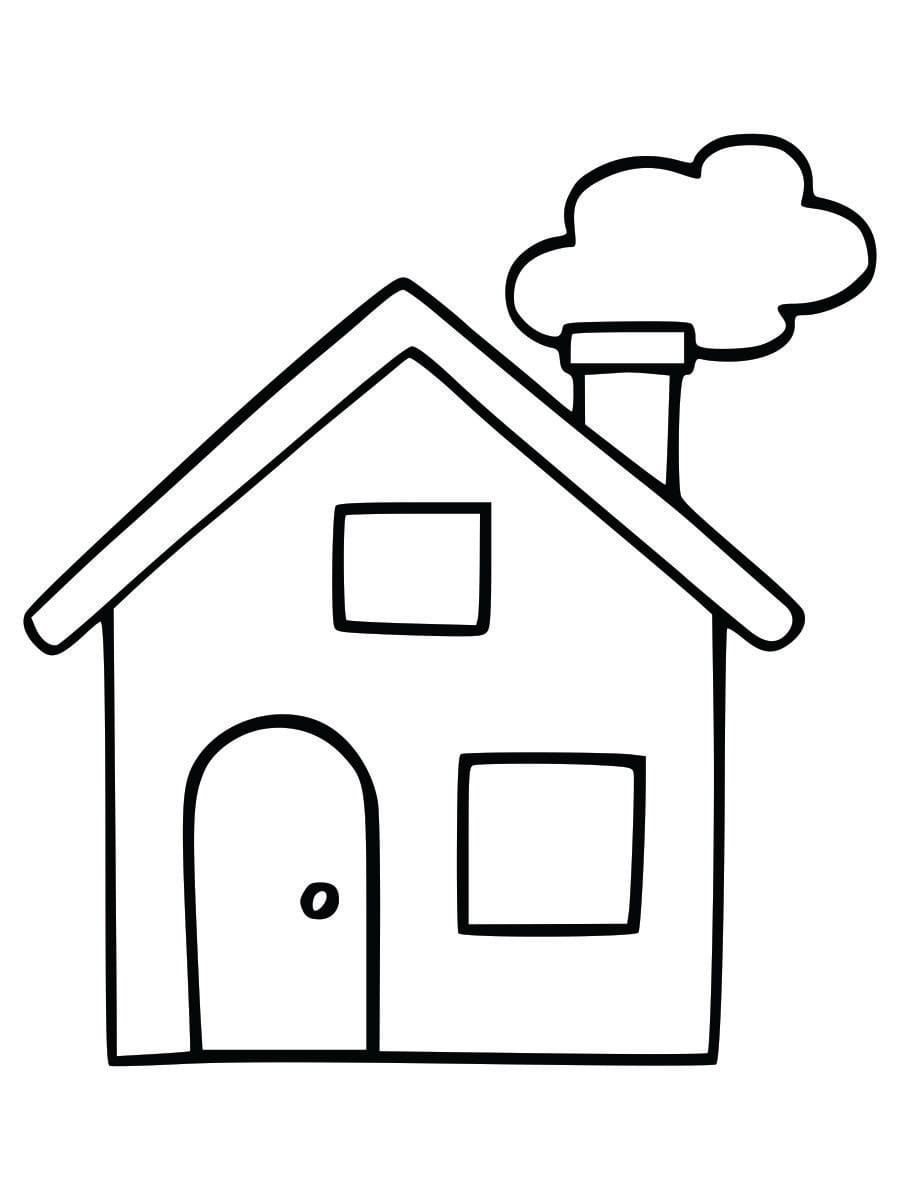 Simple coloring page of a house