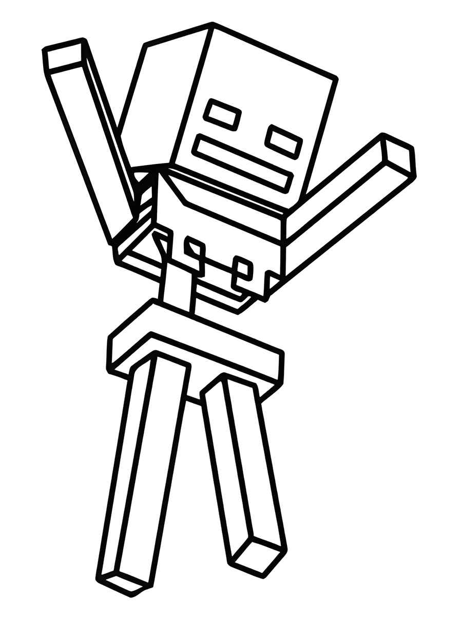 Skeleton Minecraft coloring page