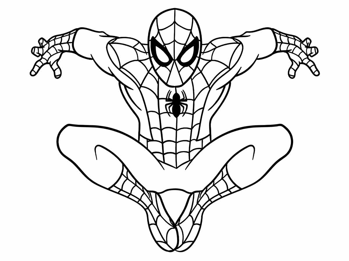 Coloring page of Spider-Man, a popular Marvel hero.