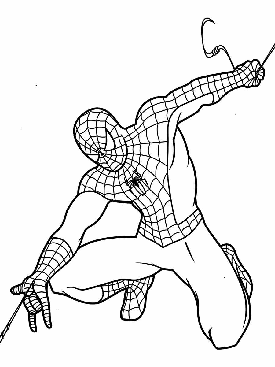 Coloring page of Spider-Man, a popular Marvel hero.