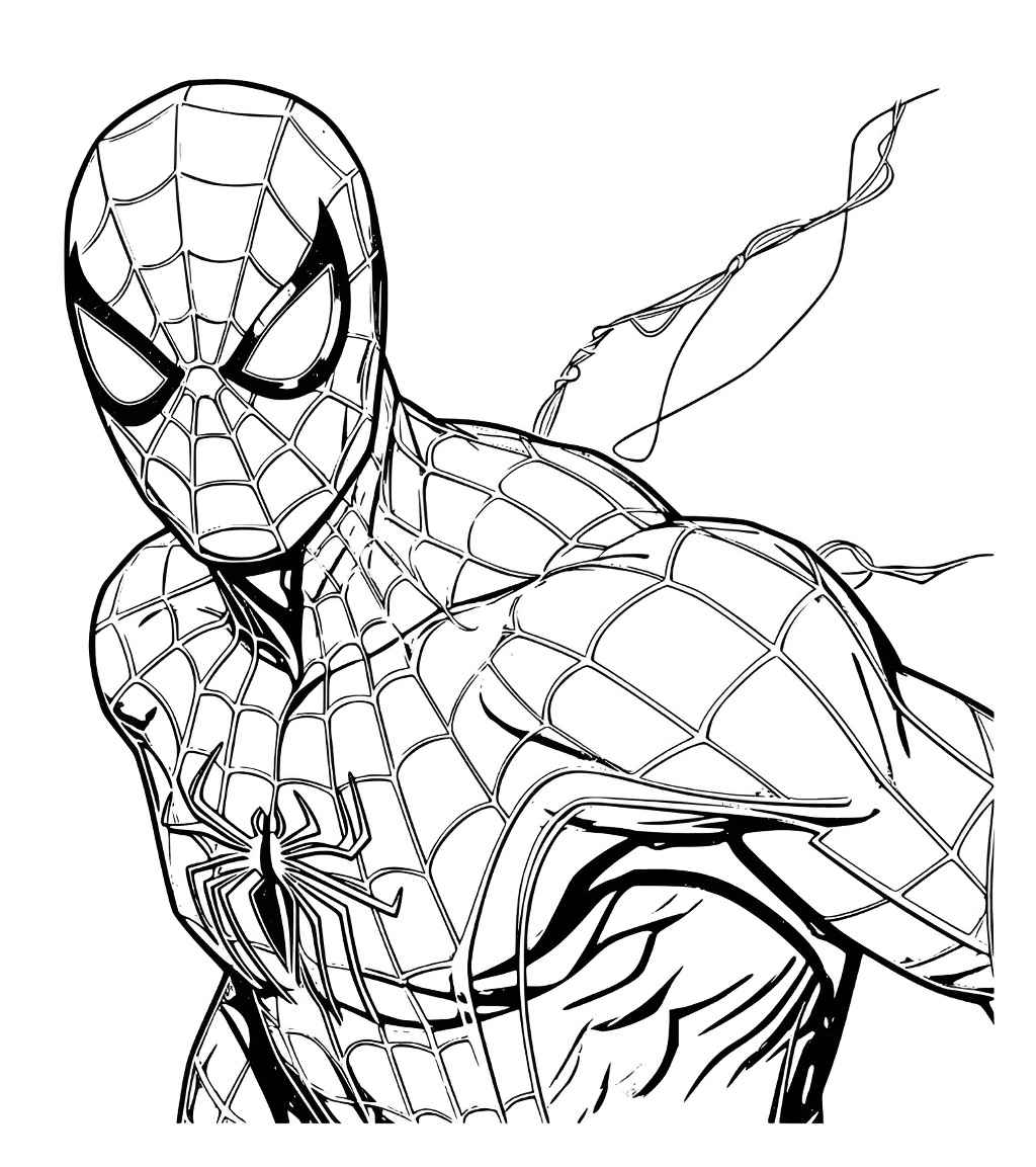 Spider-Man profile coloring page