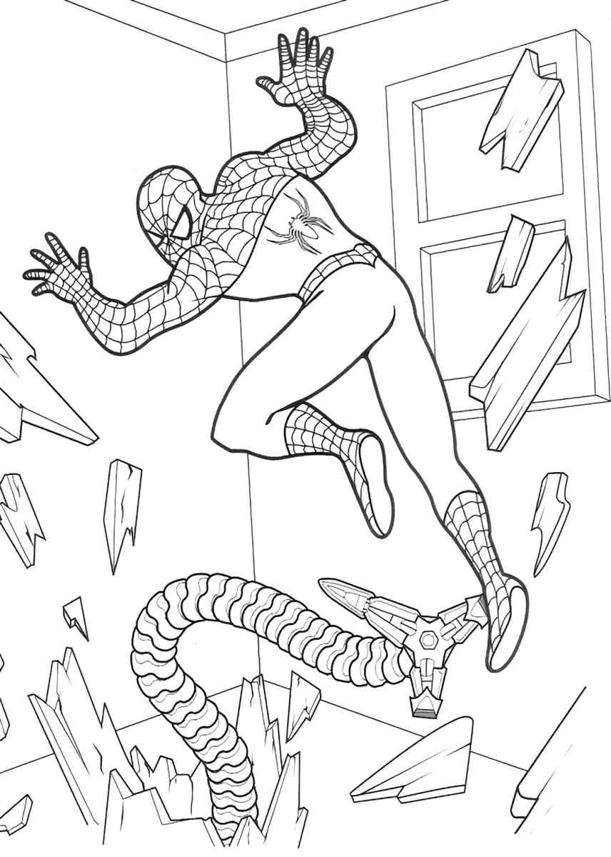 Spider-Man coloring page for kids.