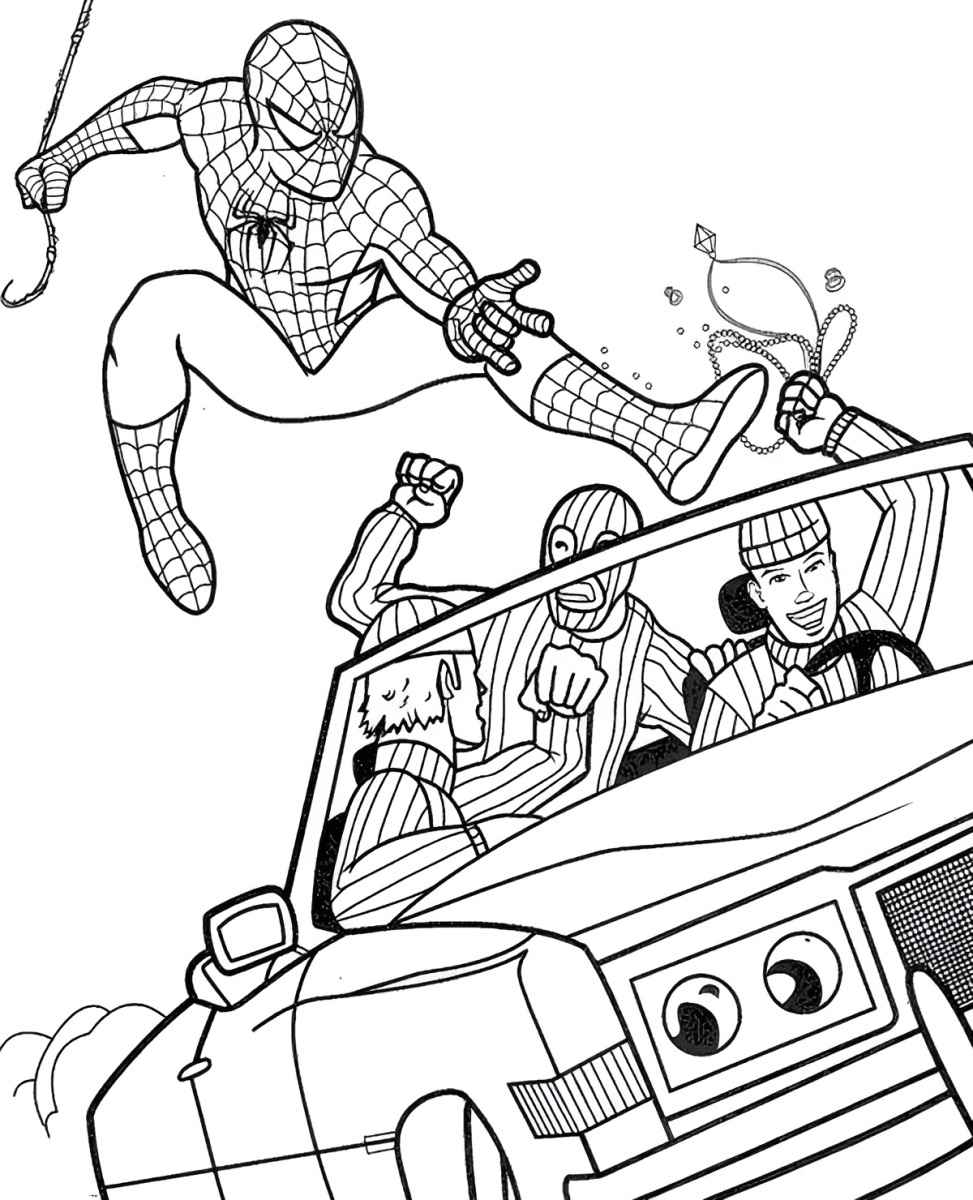 Spider-Man in combat coloring page