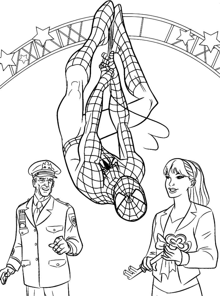 Spider-Man coloring page for kids.