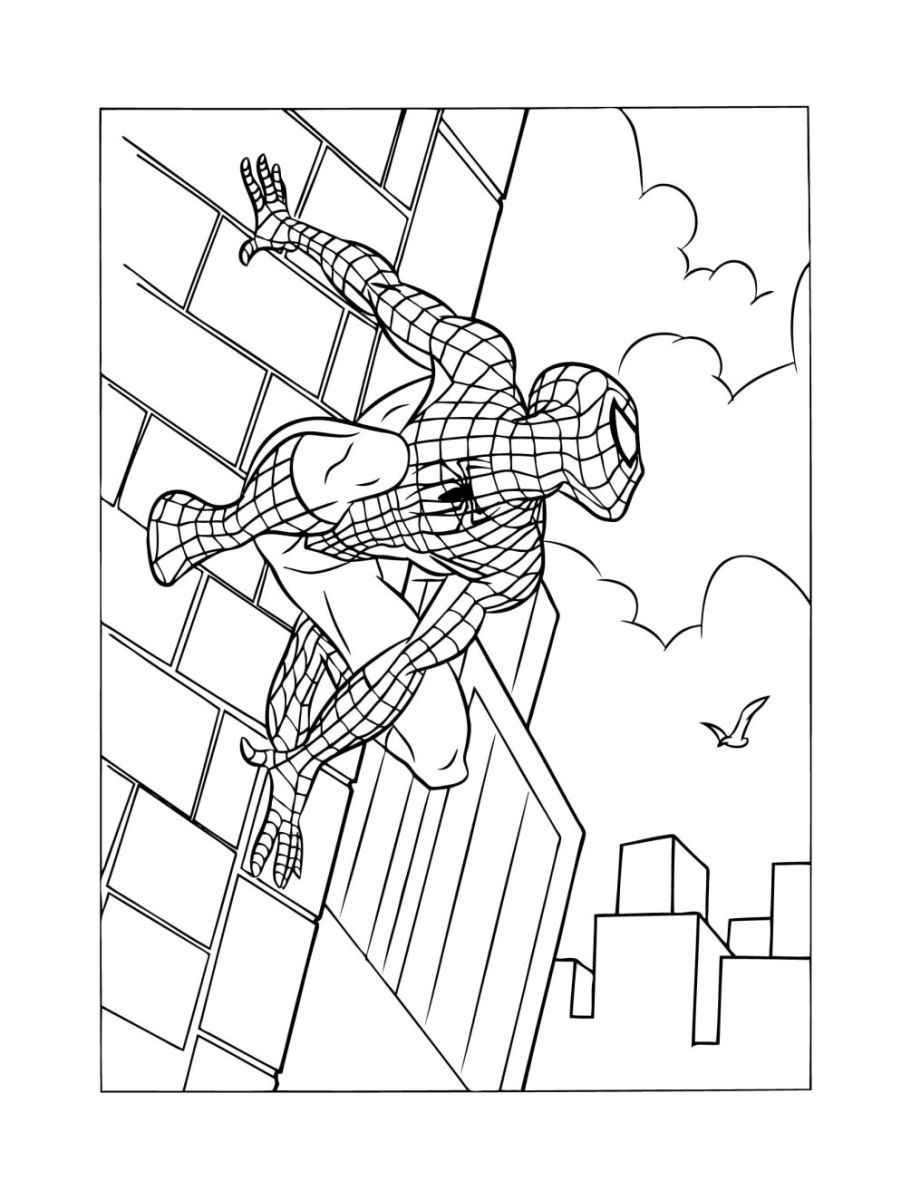 Spider-Man coloring page for kids.