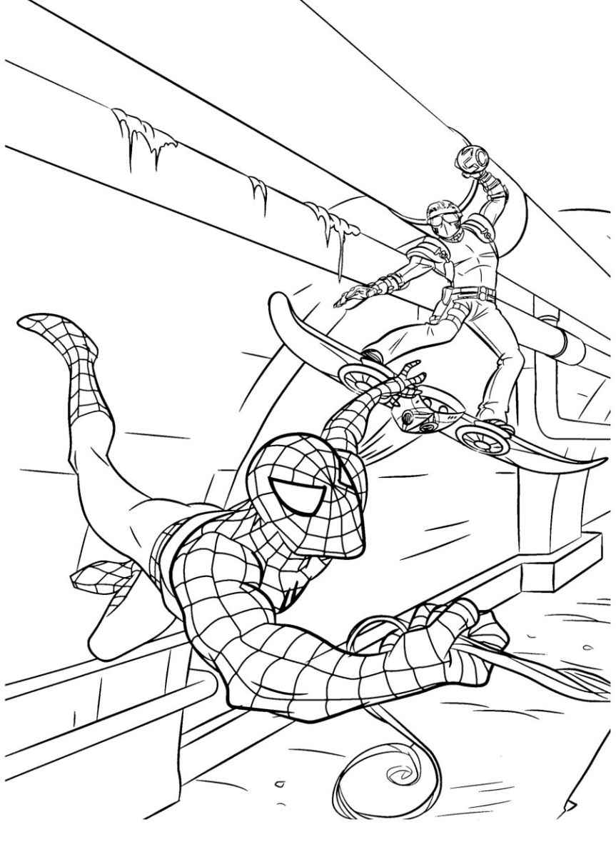 Spider-Man coloring page for kids.